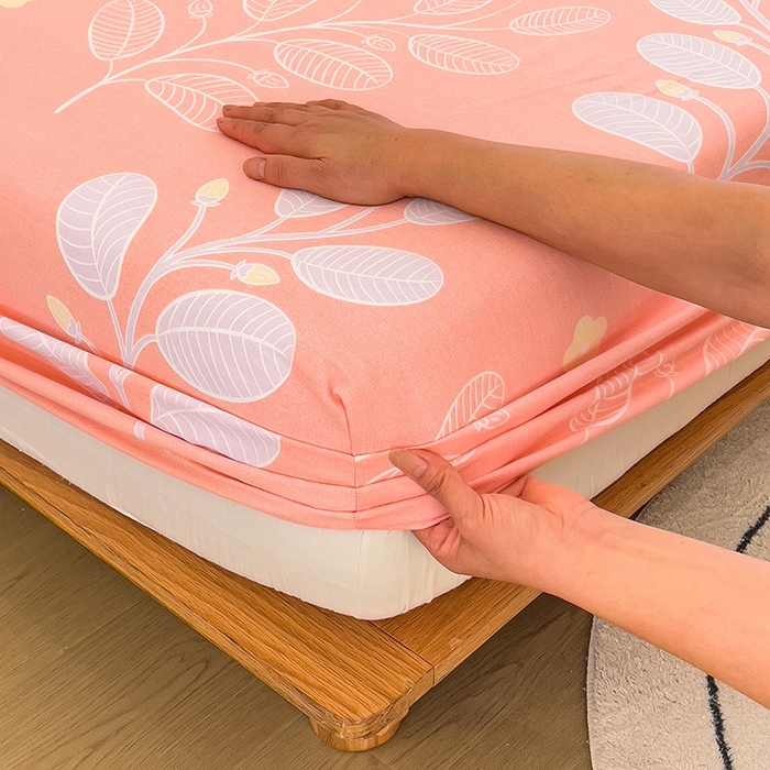 91家纺网 家纺一手货源 找家纺 芃成家纺 2023新款磨毛单床笠 春色朝阳