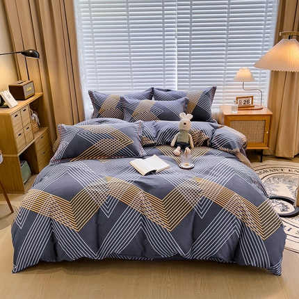 91家纺网 家纺一手货源 找家纺 芃成家纺 2023新款磨毛四件套 曼巴克