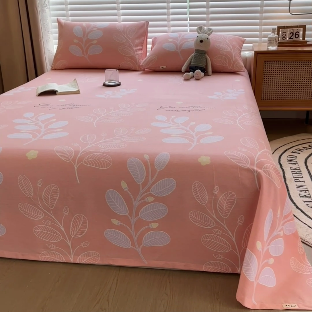 91家纺网 家纺一手货源 找家纺 芃成家纺 2023磨毛单床单 春色朝阳