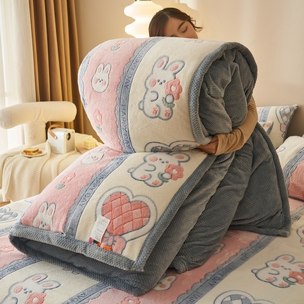 21度C 2023新款雪花绒被套 萌兔心意