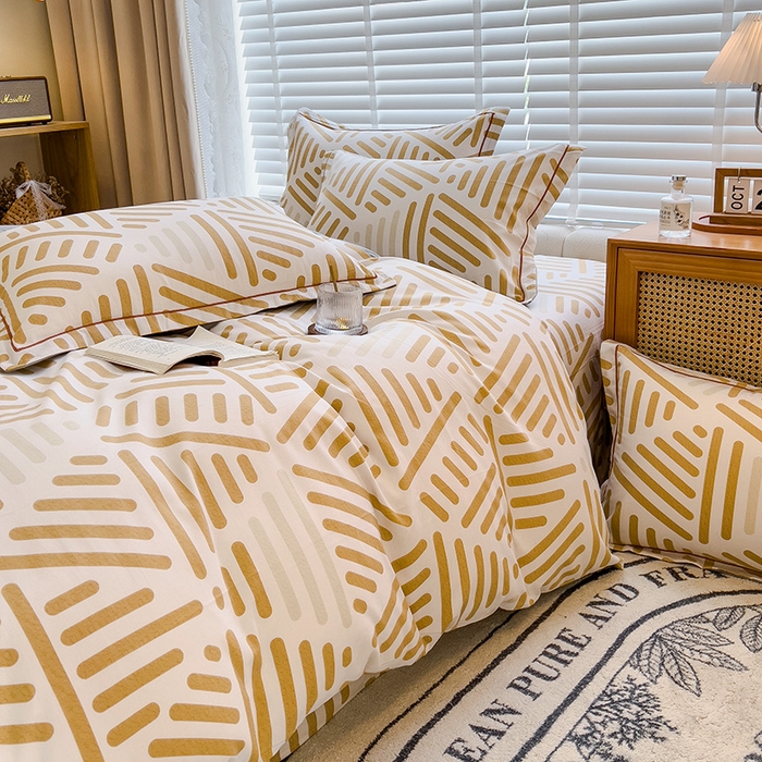 91家纺网 家纺一手货源 找家纺 芃成家纺 2023新款磨毛四件套 格调