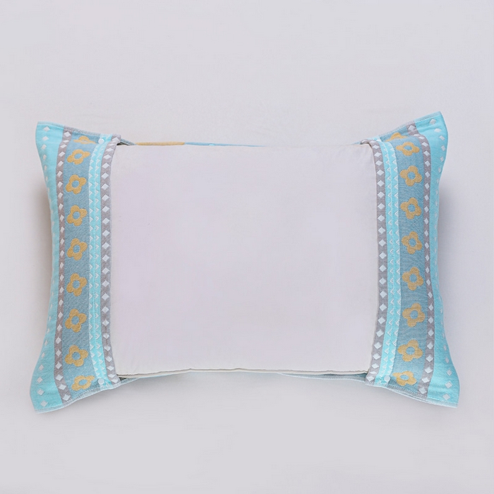 91家纺网 家纺一手货源 找家纺 朴尔-2023新款防滑半包按扣固定式全棉四层纱布枕巾-朴尔 两只小熊兰