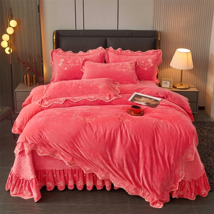 91家纺网 家纺一手货源 找家纺 （总）2023新款玲珑花语床盖四件套--花好月圆系列