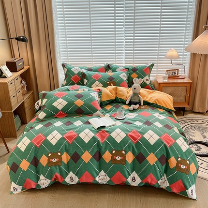 芃成家纺 2023新款磨毛四件套 甜蜜小熊