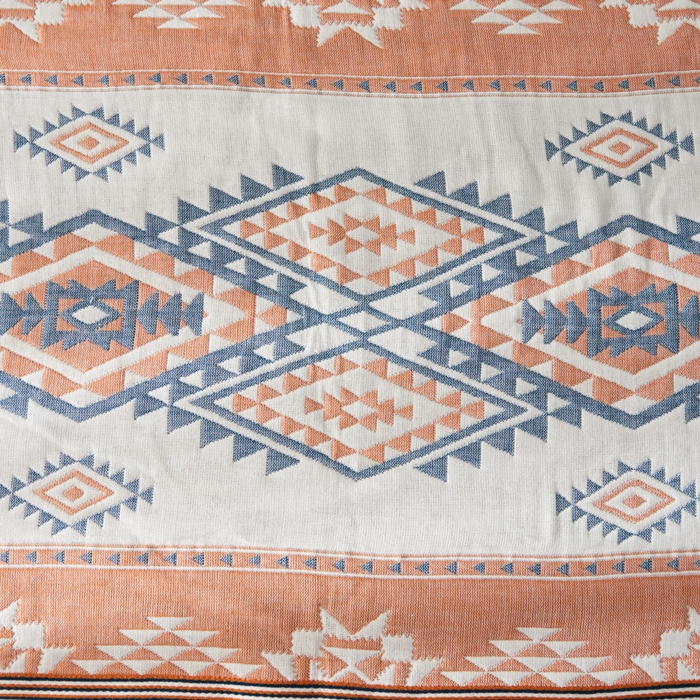 91家纺网 家纺一手货源 找家纺 朴尔-2023新款波西米亚风全棉四层纱布枕巾 52*78 巴洛特