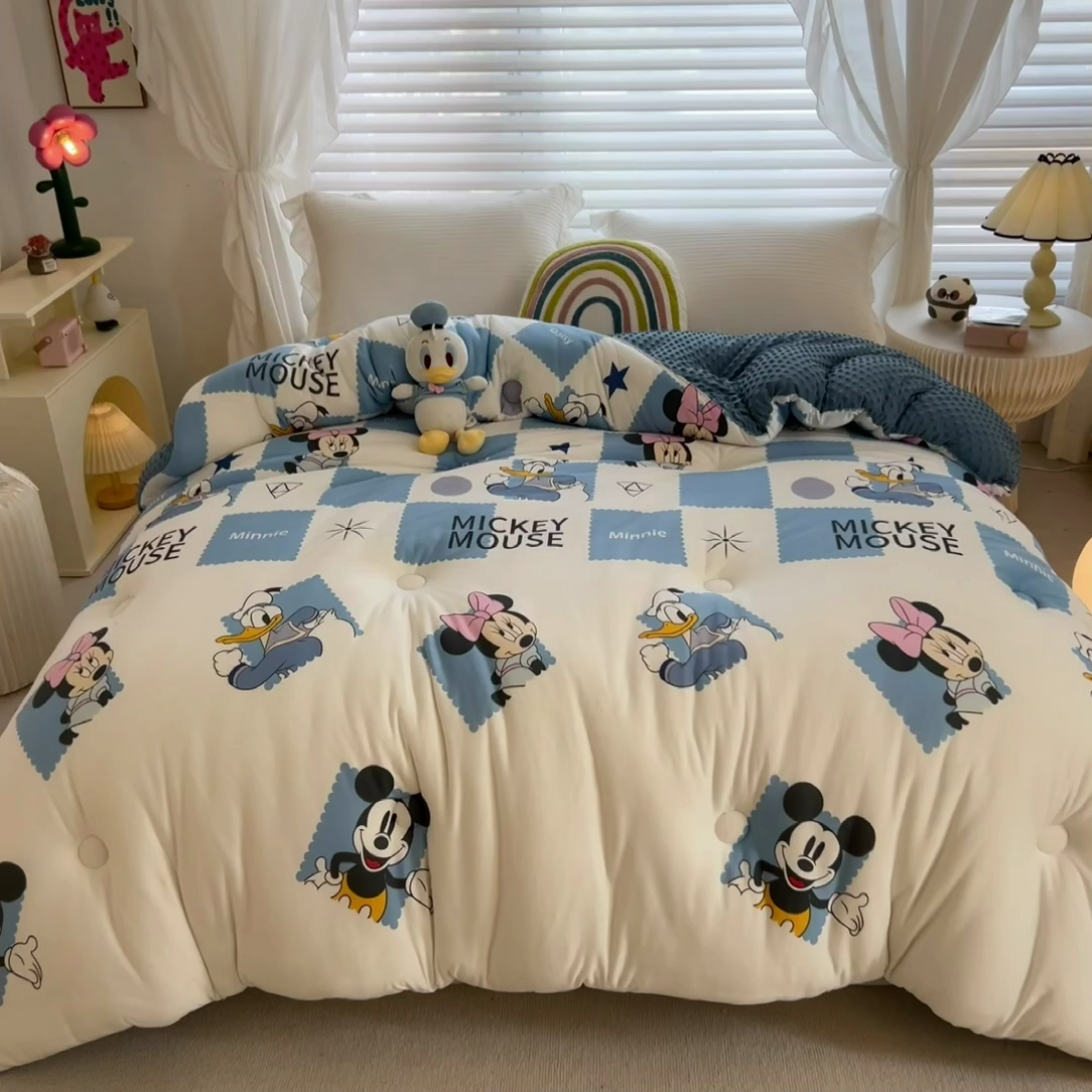 91家纺网 家纺一手货源 找家纺 米菲2023新款A类针织棉豆豆被冬被春秋被被芯被子 0好朋友