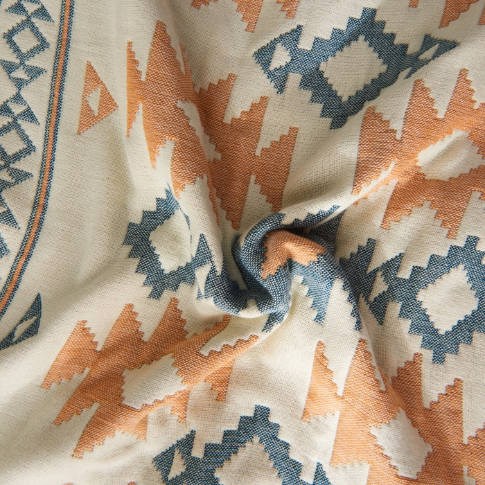 91家纺网 家纺一手货源 找家纺 朴尔-2023新款波西米亚风全棉四层纱布枕巾 52*78 异域风情