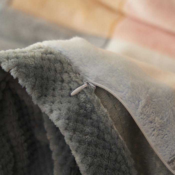 91家纺网 家纺一手货源 找家纺 21度C 2023新款雪花绒贝贝绒四件套 格子森林