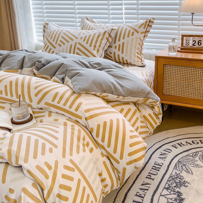 91家纺网 家纺一手货源 找家纺 芃成家纺 2023新款磨毛四件套 格调