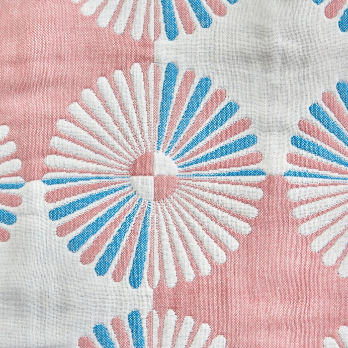 91家纺网 家纺一手货源 找家纺 朴尔-2023新款波西米亚风全棉四层纱布枕巾 52*78 布尔乔亚粉