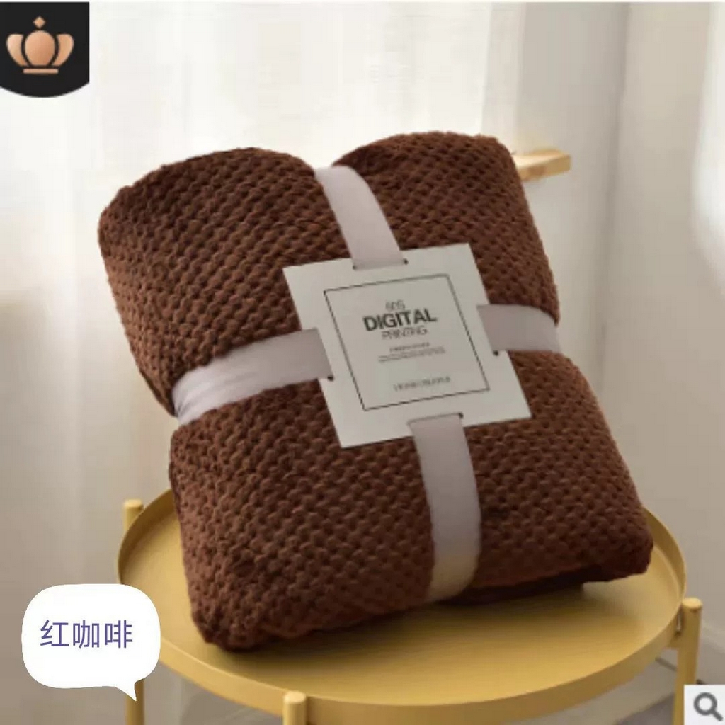 91家纺网 家纺一手货源 找家纺 （总）梦斋 2023新款加厚菠萝格毛毯法兰绒贝贝绒毛毯280克