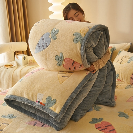 21度C 2023新款雪花绒被套 爱心萝卜