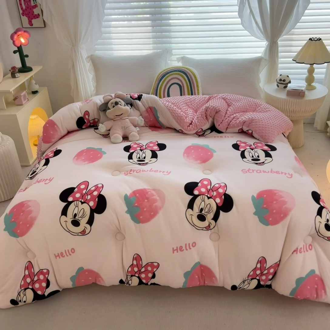 91家纺网 家纺一手货源 找家纺 米菲2023新款A类针织棉豆豆被冬被春秋被被芯被子 0米妮