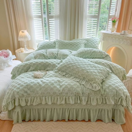 91家纺网 家纺一手货源 找家纺 （总）乐朵家居 2025秋冬 甜心小姐 床单款夹棉床盖四件套