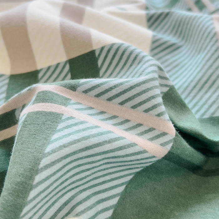 91家纺网 家纺一手货源 找家纺 芃成家纺 2023新款磨毛系列磨毛枕套 简约格-绿