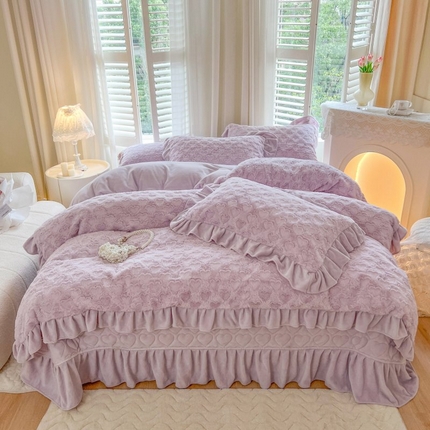 91家纺网 家纺一手货源 找家纺 （总）乐朵家居 2025秋冬 甜心小姐 床单款夹棉床盖四件套