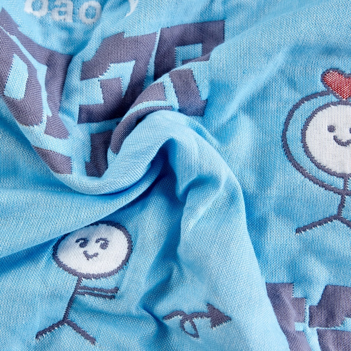 91家纺网 家纺一手货源 找家纺 朴尔-2023新款彩色糖果系列纯棉三层纱布枕巾-朴尔 不要抱怨蓝