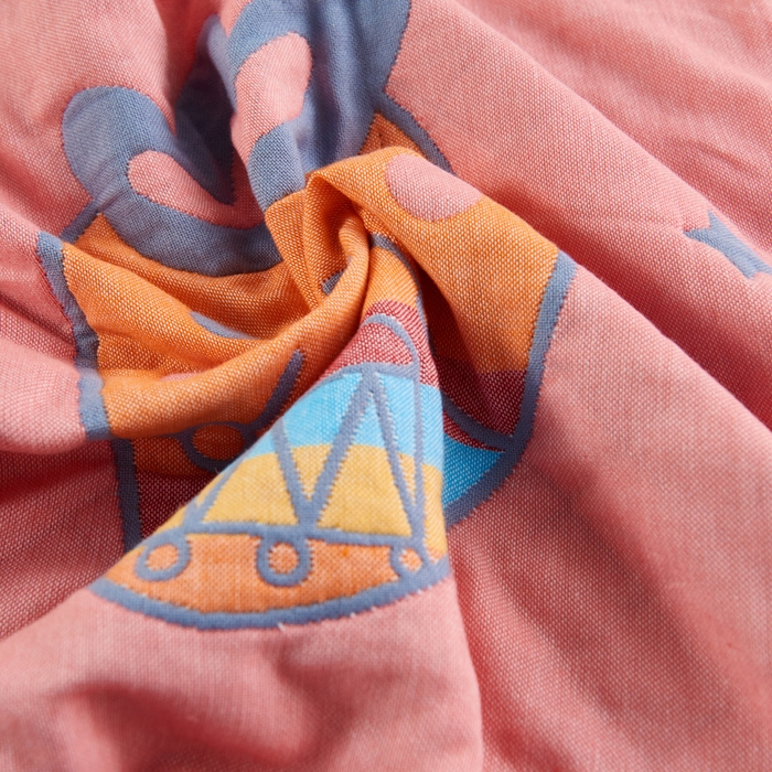 91家纺网 家纺一手货源 找家纺 朴尔-2023新款彩色糖果系列纯棉三层纱布枕巾-朴尔 调皮胡萝卜粉