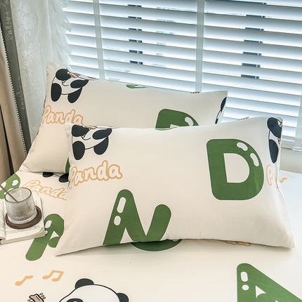 芃成家纺 2023新款磨毛系列磨毛枕套 艺术熊猫