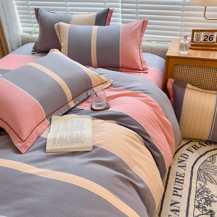 91家纺网 家纺一手货源 找家纺 芃成家纺 2023新款磨毛四件套 梦幻空间-粉