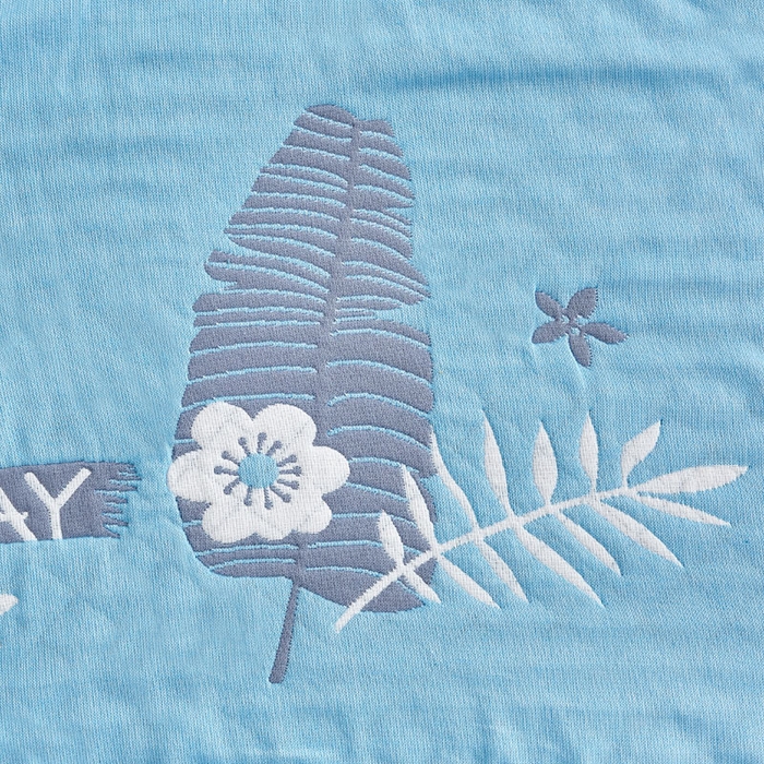 91家纺网 家纺一手货源 找家纺 朴尔-2023新款彩色糖果系列纯棉三层纱布枕巾-朴尔 美好的一天蓝