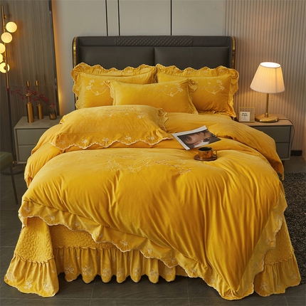 91家纺网 家纺一手货源 找家纺 （总）2023新款玲珑花语床盖四件套--花好月圆系列