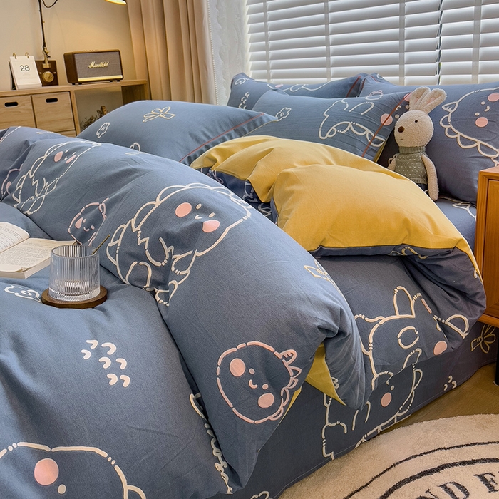 91家纺网 家纺一手货源 找家纺 芃成家纺 2023新品磨毛被套 恐龙王国-兰