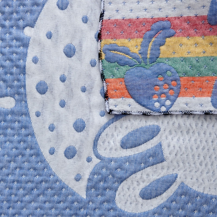 91家纺网 家纺一手货源 找家纺 朴尔-2023新款AB版蜂窝提花锁边立体枕巾 50*76 雨中兔-蓝