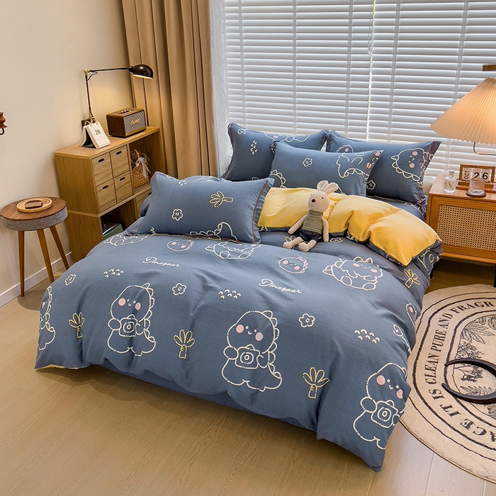 91家纺网 家纺一手货源 找家纺 芃成家纺 2023新品磨毛被套 恐龙王国-兰