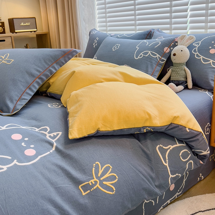 91家纺网 家纺一手货源 找家纺 芃成家纺 2023新品磨毛被套 恐龙王国-兰