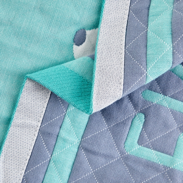 91家纺网 家纺一手货源 找家纺 朴尔-2023新款彩色糖果系列纯棉三层纱布枕巾-朴尔 调皮狗绿