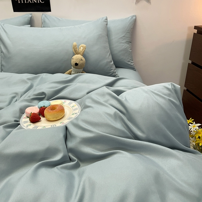91家纺网 家纺一手货源 找家纺 赫然家纺 新款纯色磨毛系列-单被套淡蓝