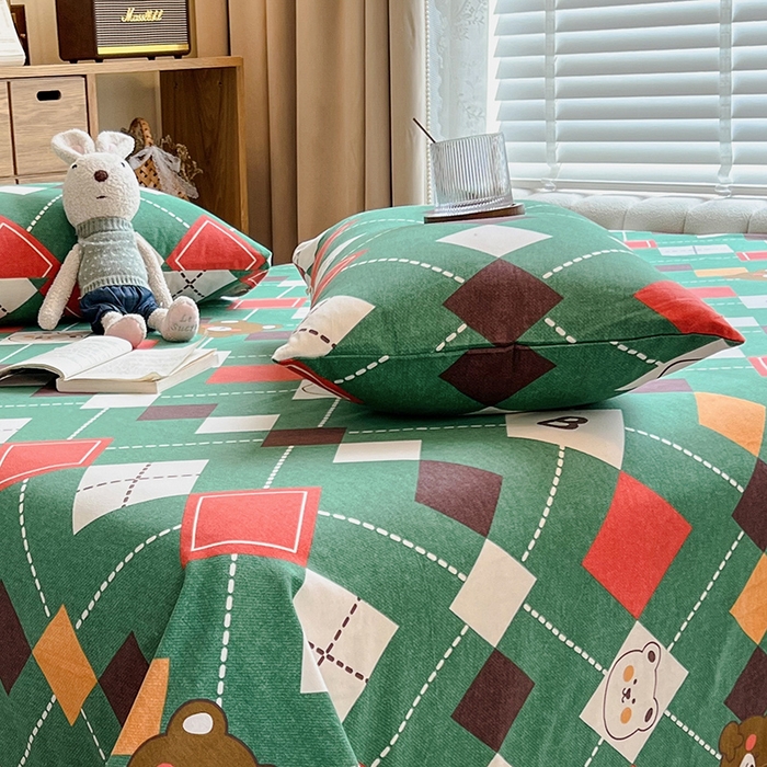 91家纺网 家纺一手货源 找家纺 芃成家纺 2023新款磨毛系列磨毛枕套 甜蜜小熊