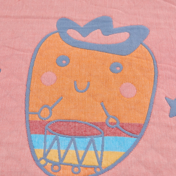 91家纺网 家纺一手货源 找家纺 朴尔-2023新款彩色糖果系列纯棉三层纱布枕巾-朴尔 调皮胡萝卜粉