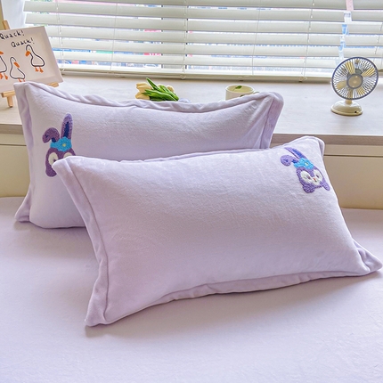 丽美人家纺 2023新款迪斯尼牛奶绒毛巾绣枕套系列 星黛露