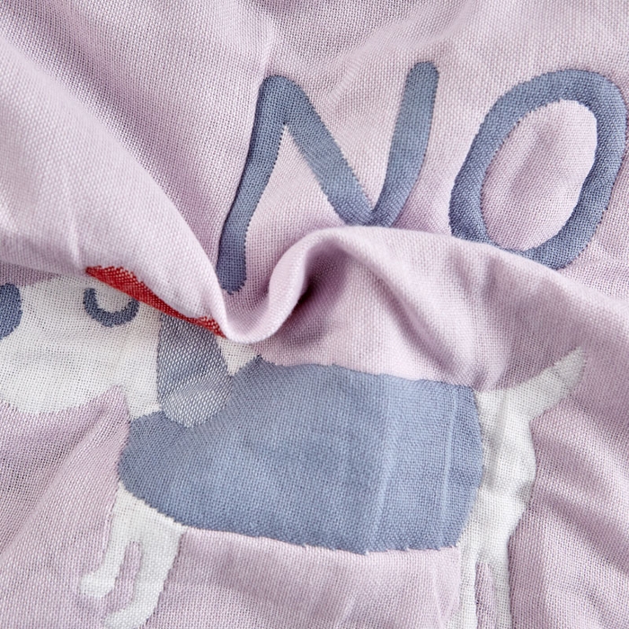 91家纺网 家纺一手货源 找家纺 朴尔-2023新款彩色糖果系列纯棉三层纱布枕巾-朴尔 调皮狗粉