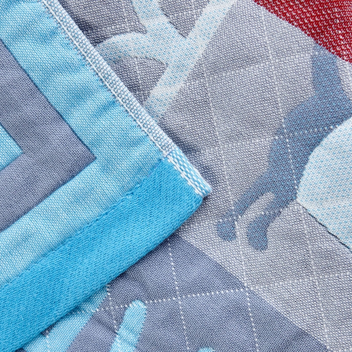 91家纺网 家纺一手货源 找家纺 朴尔-2023新款彩色糖果系列纯棉三层纱布枕巾-朴尔 调皮狗蓝