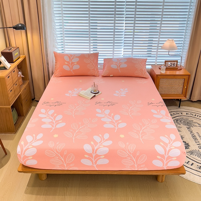 91家纺网 家纺一手货源 找家纺 芃成家纺 2023新款磨毛单床笠 春色朝阳