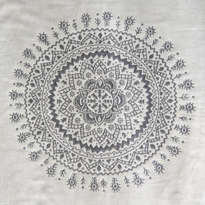 91家纺网 家纺一手货源 找家纺 朴尔-2023新款波西米亚风全棉四层纱布枕巾 52*78 太阳神蓝