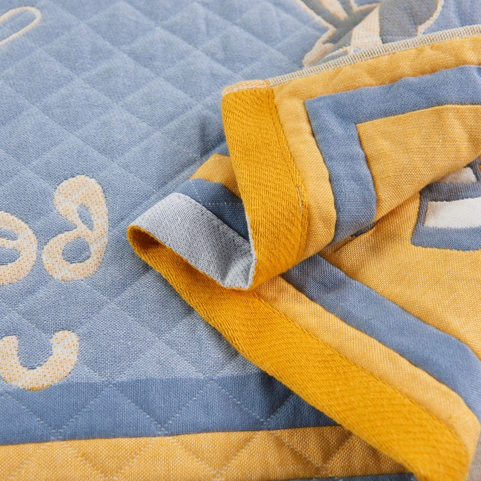 91家纺网 家纺一手货源 找家纺 朴尔-2023新款彩色糖果系列纯棉三层纱布枕巾-朴尔 奔跑的小马黄