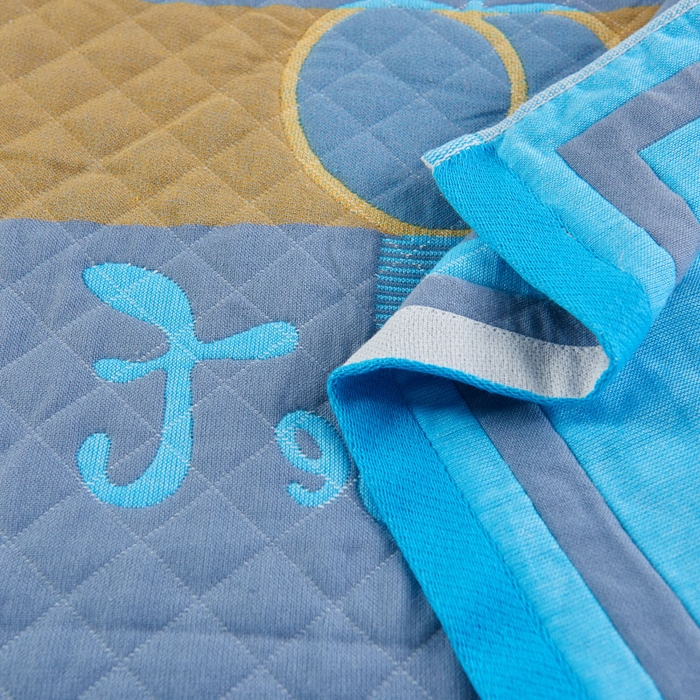 91家纺网 家纺一手货源 找家纺 朴尔-2023新款彩色糖果系列纯棉三层纱布枕巾-朴尔 水蜜桃蓝