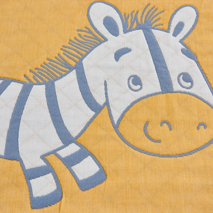 91家纺网 家纺一手货源 找家纺 朴尔-2023新款彩色糖果系列纯棉三层纱布枕巾-朴尔 奔跑的小马黄