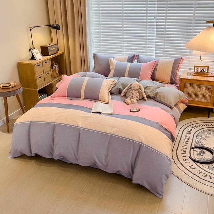 91家纺网 家纺一手货源 找家纺 芃成家纺 2023新品磨毛被套 梦幻空间-粉