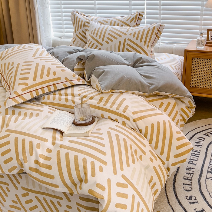 91家纺网 家纺一手货源 找家纺 芃成家纺 2023新款磨毛四件套 格调