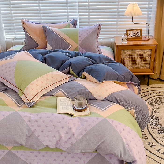 91家纺网 家纺一手货源 找家纺 芃成家纺 2023新款磨毛四件套 多维空间