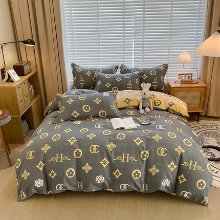 芃成家纺 2023新品磨毛被套 复古摩登-灰