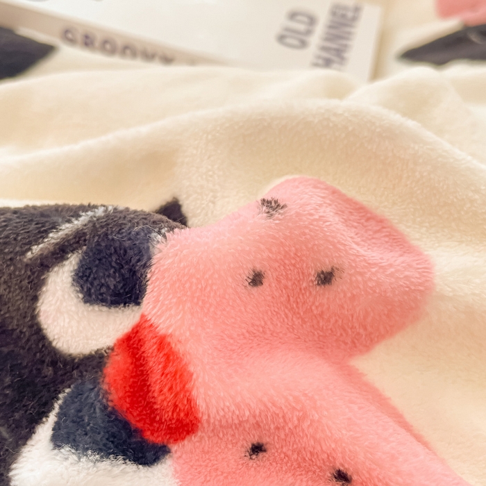 91家纺网 家纺一手货源 找家纺 呗旺鹿 2023新款加厚高克重印花牛奶绒四件套直播爆款 萌宠