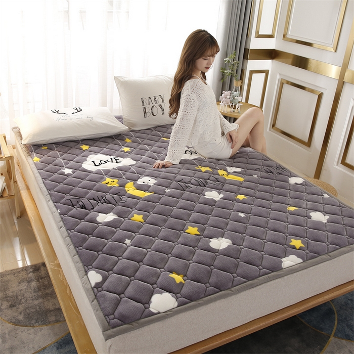 91家纺网 家纺一手货源 找家纺 东宇 2024年新款A类抗菌牛奶绒大床加厚床垫 晚安