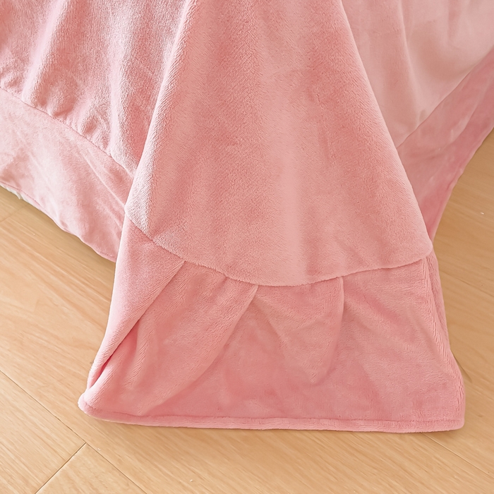 91家纺网 家纺一手货源 找家纺 凯美家居 2023新款牛奶绒刺绣四件套 浪漫花语 豆沙