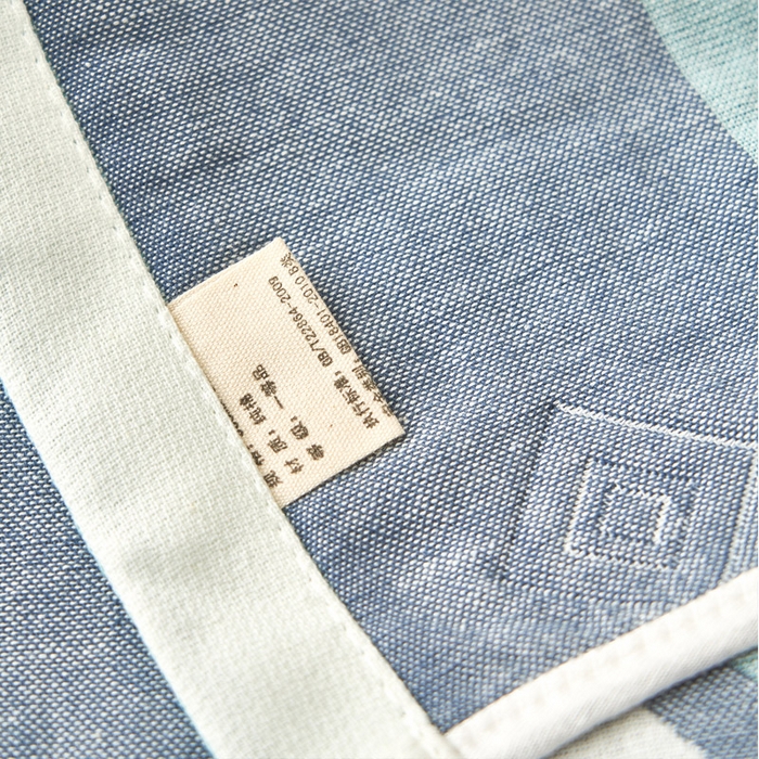 91家纺网 家纺一手货源 找家纺 朴尔 2023新款全棉四层纱布休闲枕巾 欧典风情-蓝